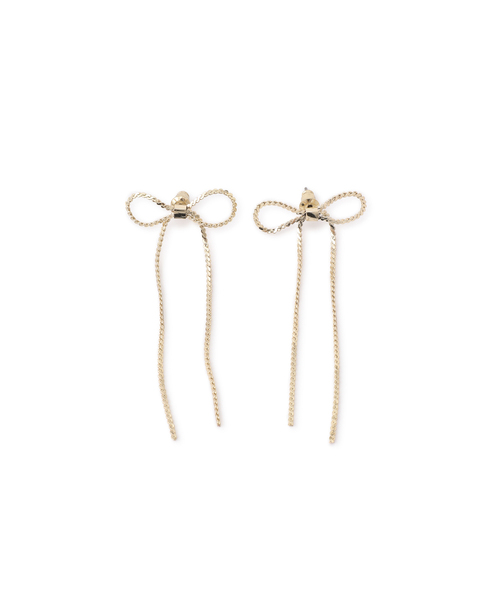 VIS(ビス)の「チェーンリボンピアス(ピアス(両耳用)・レディース・シルバー/ゴールド・FREE)」の6枚目の写真