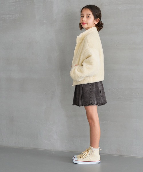 coca（coca）（コカ）の「キッズ ウエストベルトデニムプリーツスカート（デニムスカート・キッズ・ブラック/ブルー・120/130/140/150）」の10枚目の写真