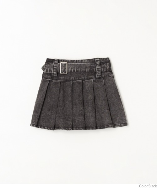 coca（coca）（コカ）の「キッズ ウエストベルトデニムプリーツスカート（デニムスカート・キッズ・ブラック/ブルー・120/130/140/150）」の12枚目の写真