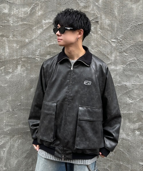 ADAMASTE（アダマスト）の「rib high neck double zip blouson - リブ 