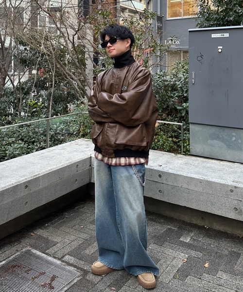 ADAMASTE（アダマスト）の「rib high neck double zip blouson - リブ