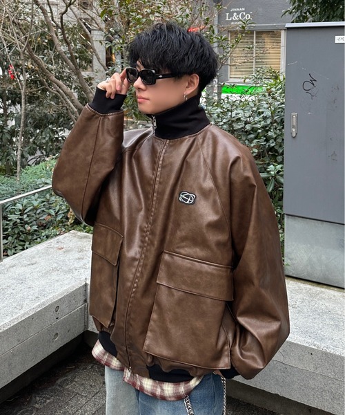 ADAMASTE（アダマスト）の「rib high neck double zip blouson - リブ