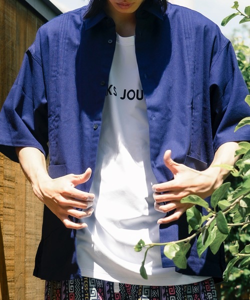 PORT OF CALL（ポートオブコール）の「SS SHIRT/PORT OF CALL(ポートオブコール)半袖シャツ（シャツ/ブラウス・メンズ・ネイビー/オフホワイト・LARGE/MEDIUM）」の16枚目の写真