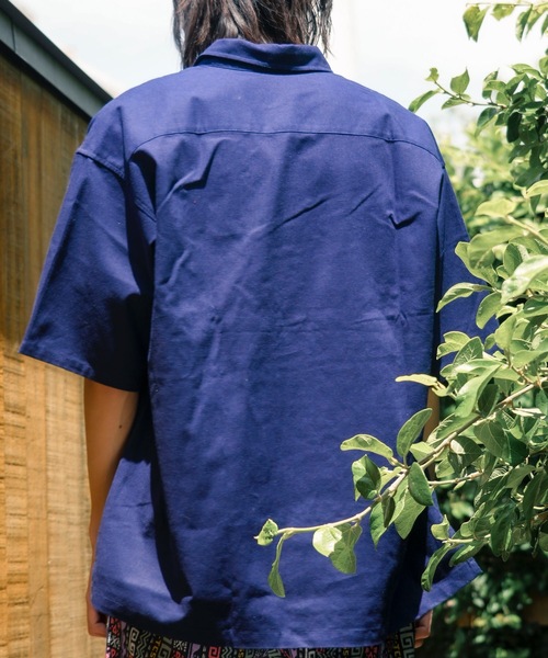 PORT OF CALL（ポートオブコール）の「SS SHIRT/PORT OF CALL(ポートオブコール)半袖シャツ（シャツ/ブラウス・メンズ・ネイビー/オフホワイト・LARGE/MEDIUM）」の15枚目の写真