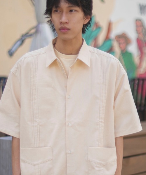 PORT OF CALL（ポートオブコール）の「SS SHIRT/PORT OF CALL(ポートオブコール)半袖シャツ（シャツ/ブラウス・メンズ・ネイビー/オフホワイト・LARGE/MEDIUM）」の6枚目の写真