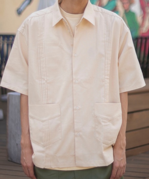 PORT OF CALL（ポートオブコール）の「SS SHIRT/PORT OF CALL(ポートオブコール)半袖シャツ（シャツ/ブラウス・メンズ・ネイビー/オフホワイト・LARGE/MEDIUM）」の7枚目の写真