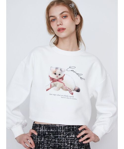 CALNAMUR（カルナムール）の「CAT SWEAT/キャットスウェット（スウェット・レディース・ホワイト/グレー/ブルー・FREE）」の11枚目の写真