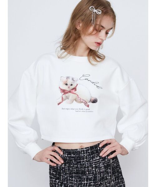 CALNAMUR（カルナムール）の「CAT SWEAT/キャットスウェット（スウェット・レディース・ホワイト/グレー/ブルー・FREE）」の12枚目の写真