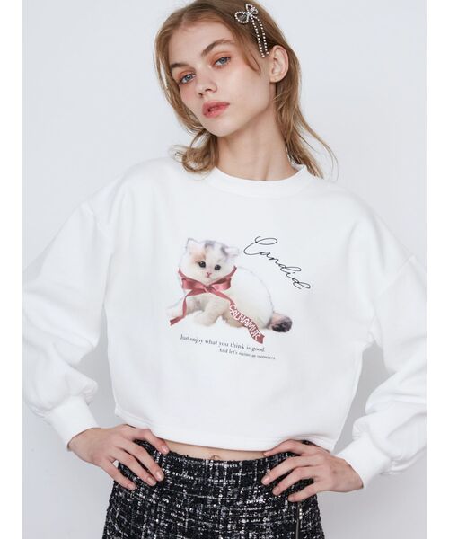 CALNAMUR（カルナムール）の「CAT SWEAT/キャットスウェット（スウェット・レディース・ホワイト/グレー/ブルー・FREE）」の13枚目の写真