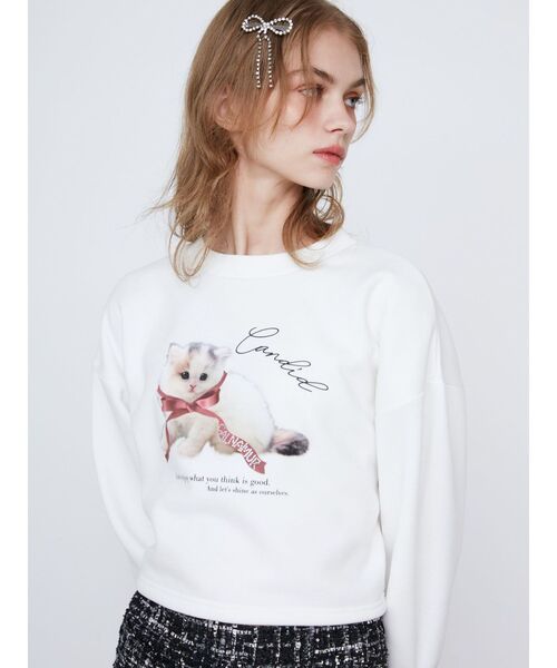 CALNAMUR（カルナムール）の「CAT SWEAT/キャットスウェット（スウェット・レディース・ホワイト/グレー/ブルー・FREE）」の14枚目の写真