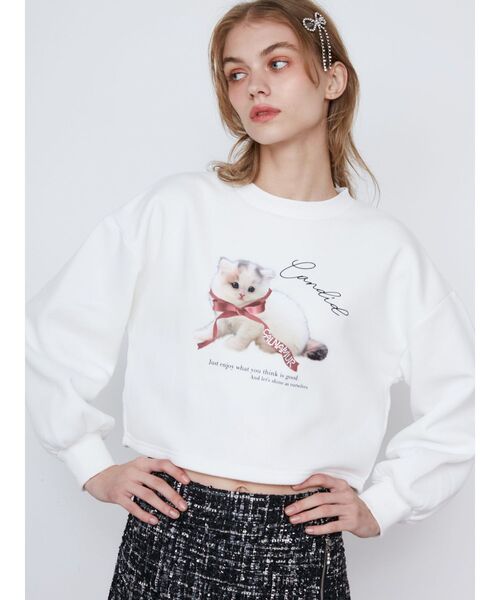 CALNAMUR（カルナムール）の「CAT SWEAT/キャットスウェット（スウェット・レディース・ホワイト/グレー/ブルー・FREE）」の15枚目の写真