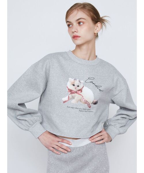 CALNAMUR（カルナムール）の「CAT SWEAT/キャットスウェット（スウェット・レディース・ホワイト/グレー/ブルー・FREE）」の22枚目の写真