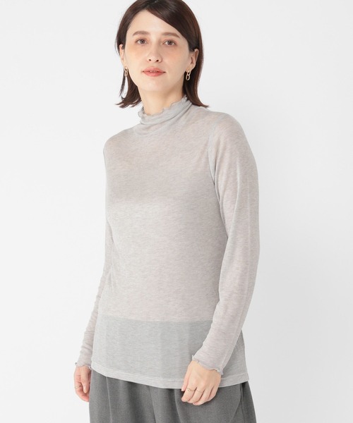 セール】【一部店舗先行発売】ウールミックスシアーハイネックプル