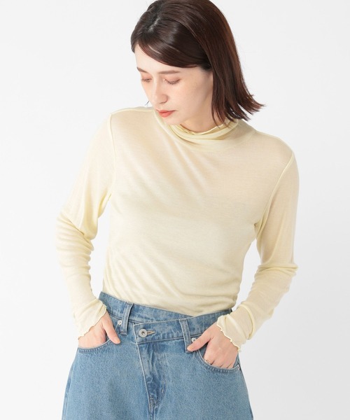セール】【一部店舗先行発売】ウールミックスシアーハイネックプル