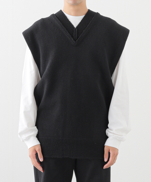 Maison Margiela（メゾンマルジェラ）の「Maison Margiela(メゾン マルジェラ) Knit Oversized Vest Stole SI1TH0001S18064（ベスト・メンズ・ブラック・MEDIUM）」の8枚目の写真