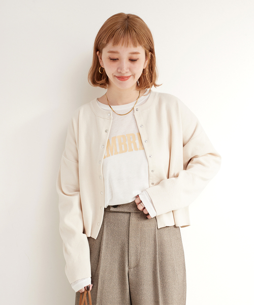 B.C STOCK(ベーセーストック)の「スムース クルーカーディガン(ニット/セーター・レディース・ネイビー/ホワイト/レッド/ブラック系その他・FREE)」の16枚目の写真