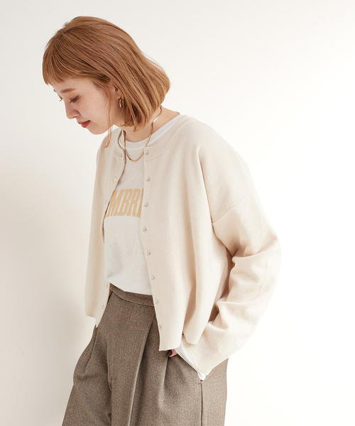 B.C STOCK(ベーセーストック)の「スムース クルーカーディガン(ニット/セーター・レディース・ネイビー/ホワイト/レッド/ブラック系その他・FREE)」の18枚目の写真