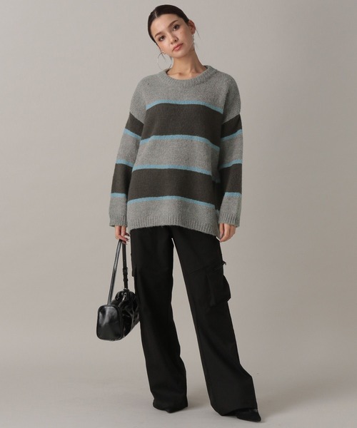 FOREVER 21（フォーエバー トゥエンティーワン）の「【2024FW】ボーダーニットプルオーバー（ニット/セーター・レディース・ブラック/グレー/ナチュラル・FREE）」の10枚目の写真