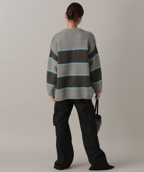 FOREVER 21（フォーエバー トゥエンティーワン）の「【2024FW】ボーダーニットプルオーバー（ニット/セーター・レディース・ブラック/グレー/ナチュラル・FREE）」の12枚目の写真