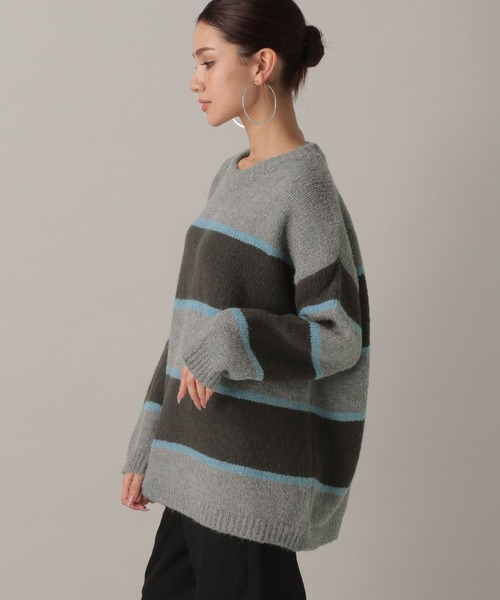 FOREVER 21（フォーエバー トゥエンティーワン）の「【2024FW】ボーダーニットプルオーバー（ニット/セーター・レディース・ブラック/グレー/ナチュラル・FREE）」の14枚目の写真