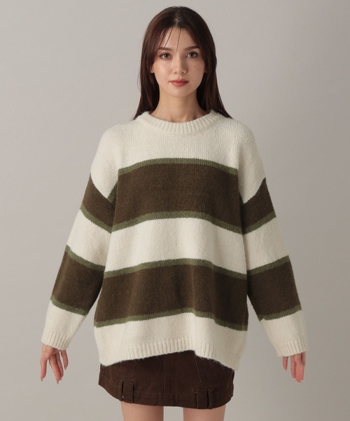 FOREVER 21（フォーエバー トゥエンティーワン）の「【2024FW】ボーダーニットプルオーバー（ニット/セーター・レディース・ブラック/グレー/ナチュラル・FREE）」の15枚目の写真