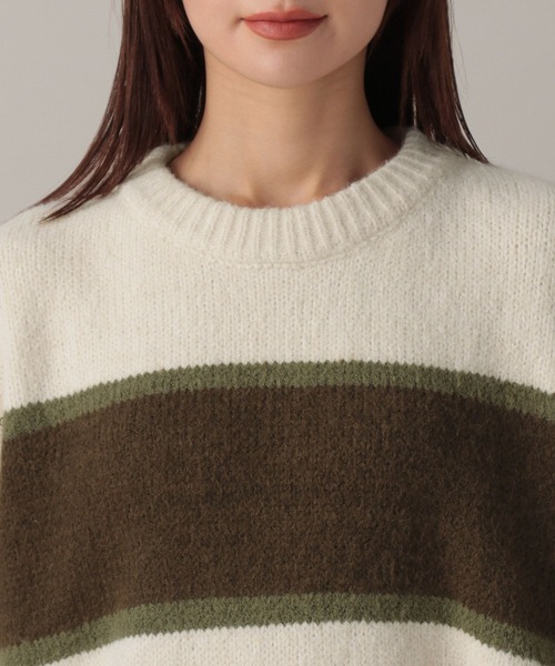 FOREVER 21（フォーエバー トゥエンティーワン）の「【2024FW】ボーダーニットプルオーバー（ニット/セーター・レディース・ブラック/グレー/ナチュラル・FREE）」の18枚目の写真