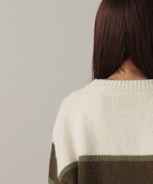 FOREVER 21（フォーエバー トゥエンティーワン）の「【2024FW】ボーダーニットプルオーバー（ニット/セーター・レディース・ブラック/グレー/ナチュラル・FREE）」の21枚目の写真