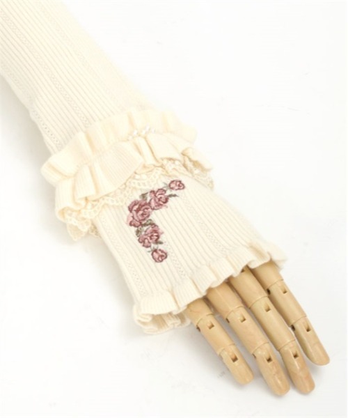 axes femme(アクシーズファム)の「ローズ刺繍アームウォーマー(アームカバー・レディース・ダークブラウン/ラベンダー/キナリ・FREE)」の12枚目の写真