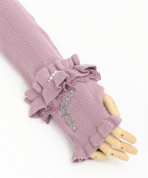 axes femme(アクシーズファム)の「ローズ刺繍アームウォーマー(アームカバー・レディース・ダークブラウン/ラベンダー/キナリ・FREE)」の20枚目の写真