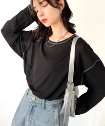 classicalelf | 大人のこなれトップス。配色ステッチシアープルオーバー（長袖）(Tシャツ/カットソー)