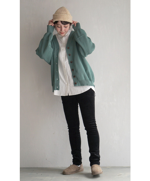 zootie（ズーティー）の「ダンボールニット Vネックカーディガン（カーディガン/ボレロ・レディース・グリーン系その他/ライトグレー/ブルー/アイボリー/ブラック・フリー）」の12枚目の写真