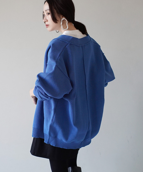 zootie（ズーティー）の「ダンボールニット Vネックカーディガン（カーディガン/ボレロ・レディース・グリーン系その他/ライトグレー/ブルー/アイボリー/ブラック・フリー）」の21枚目の写真