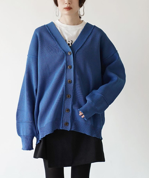 zootie（ズーティー）の「ダンボールニット Vネックカーディガン（カーディガン/ボレロ・レディース・グリーン系その他/ライトグレー/ブルー/アイボリー/ブラック・フリー）」の17枚目の写真