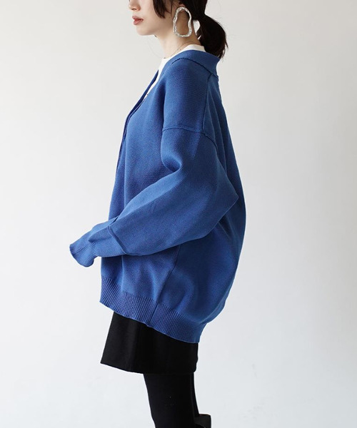 zootie（ズーティー）の「ダンボールニット Vネックカーディガン（カーディガン/ボレロ・レディース・グリーン系その他/ライトグレー/ブルー/アイボリー/ブラック・フリー）」の16枚目の写真