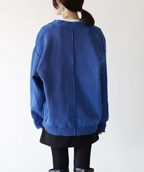 zootie（ズーティー）の「ダンボールニット Vネックカーディガン（カーディガン/ボレロ・レディース・グリーン系その他/ライトグレー/ブルー/アイボリー/ブラック・フリー）」の15枚目の写真