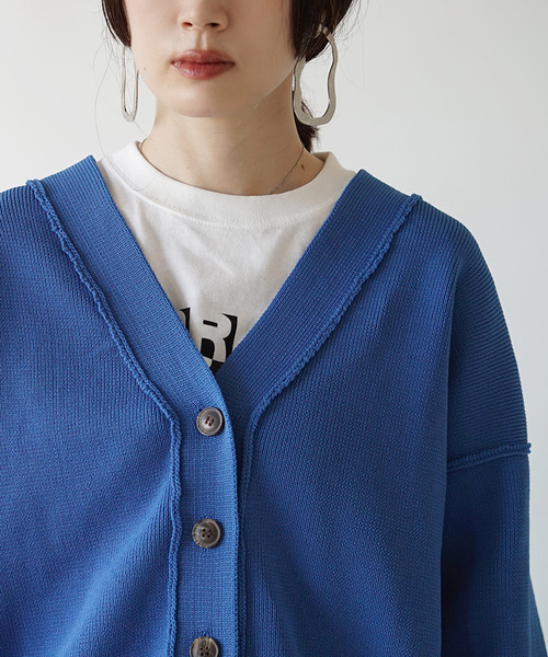 zootie（ズーティー）の「ダンボールニット Vネックカーディガン（カーディガン/ボレロ・レディース・グリーン系その他/ライトグレー/ブルー/アイボリー/ブラック・フリー）」の14枚目の写真