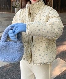 LAC-VERT | 小花柄コンパクト丈パデットジャケット / 中綿ダウンジャケット(ダウンジャケット/コート)