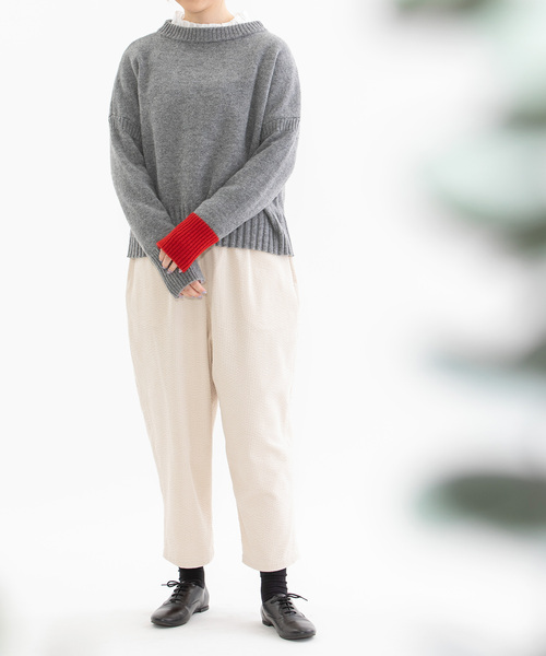 nop de nod(ノップドゥノッド)の「Pommeコーデュロイパンツ(その他パンツ・レディース・アイボリー/ブラック/ターコイズブルー/ネイビー・M)」の19枚目の写真