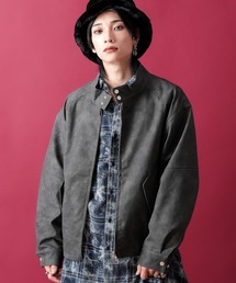 ankoROCK（アンコロック）の「a.p.o.v. -ankoROCK's select- ビンテージライククラック合成皮革ジャケット / スタンドブルゾン メンズ レディース ユニセックス オーバーサイズ（ブルゾン・レディース）」