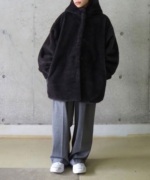 MINK IMITATION FUR HOODIE JACKET / ミンクイミテーションファー