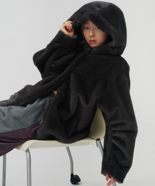 MINK IMITATION FUR HOODIE JACKET / ミンクイミテーションファー