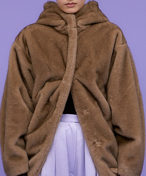 MINK IMITATION FUR HOODIE JACKET / ミンクイミテーションファー