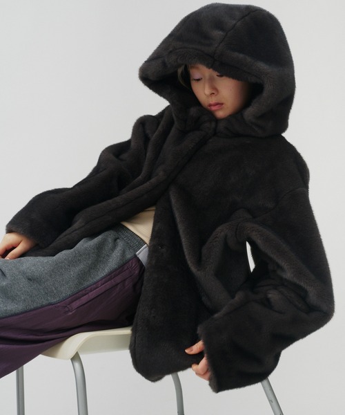 MINK IMITATION FUR HOODIE JACKET / ミンクイミテーションファー
