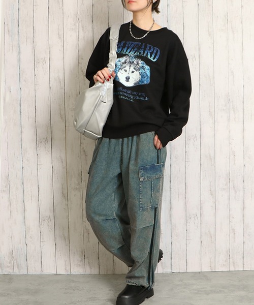 GORGE（ゴージ）の「ラインデニムカーゴパンツ（カーゴパンツ・レディース・ベージュ/ケミカルウォッシュ/ブラック・F）」の5枚目の写真