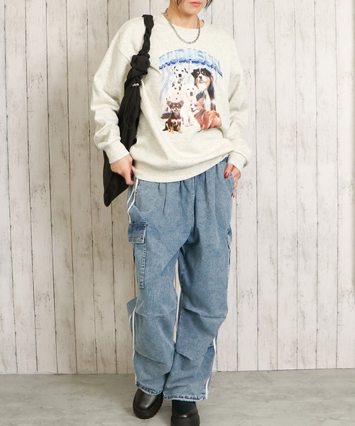 GORGE（ゴージ）の「ラインデニムカーゴパンツ（カーゴパンツ・レディース・ベージュ/ケミカルウォッシュ/ブラック・F）」の6枚目の写真