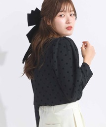 PICCIN PERLA | 袖ギャザーフロッキードットブラウス(シャツ/ブラウス)