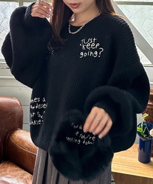apres jour mignon | 手書きロゴ刺繍ニット【ZOZOTOWN限定アイテム】(ニット/セーター)