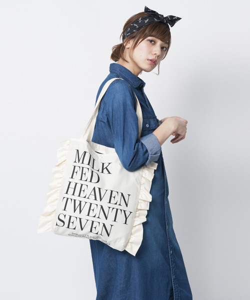 MILKFED.（ミルクフェド）の「RUFFLE TOTE BAG（トート/バック/フリル）（トートバッグ・レディース・ホワイト/ブラック/ピンク・ONE SIZE）」の6枚目の写真