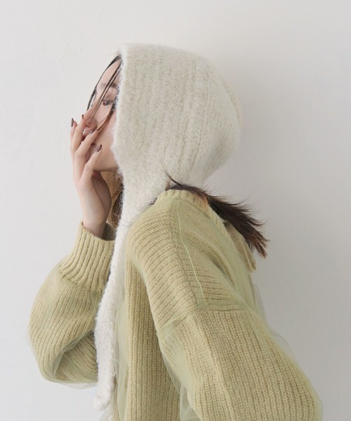 CLEIO(クレイオ)の「【CLEIO】ニットキャップ/ニットフード/バラクラバ KNIT BALACLAVA/737-12665(ニットキャップ/ビーニー・レディース・ベージュ/ホワイト/チャコールグレー/ブラック/ダークグレー/テラコッタ・FREE)」の13枚目の写真