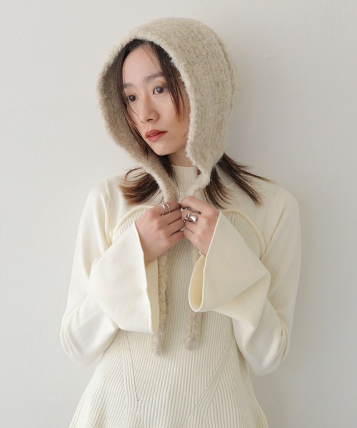 CLEIO(クレイオ)の「【CLEIO】ニットキャップ/ニットフード/バラクラバ KNIT BALACLAVA/737-12665(ニットキャップ/ビーニー・レディース・ベージュ/ホワイト/チャコールグレー/ブラック/ダークグレー/テラコッタ・FREE)」の19枚目の写真